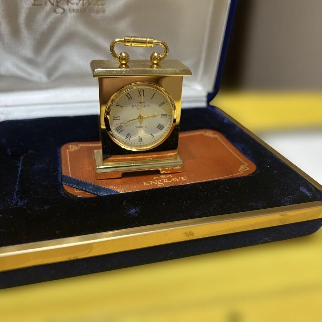 ENGRAVE ゴールドメタル 置時計　(純金メッキ) 140g