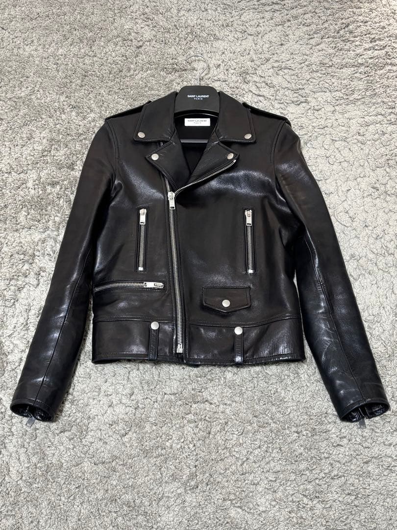 美品 サンローラン モーターサイクルジャケット ダブル ライダース L01