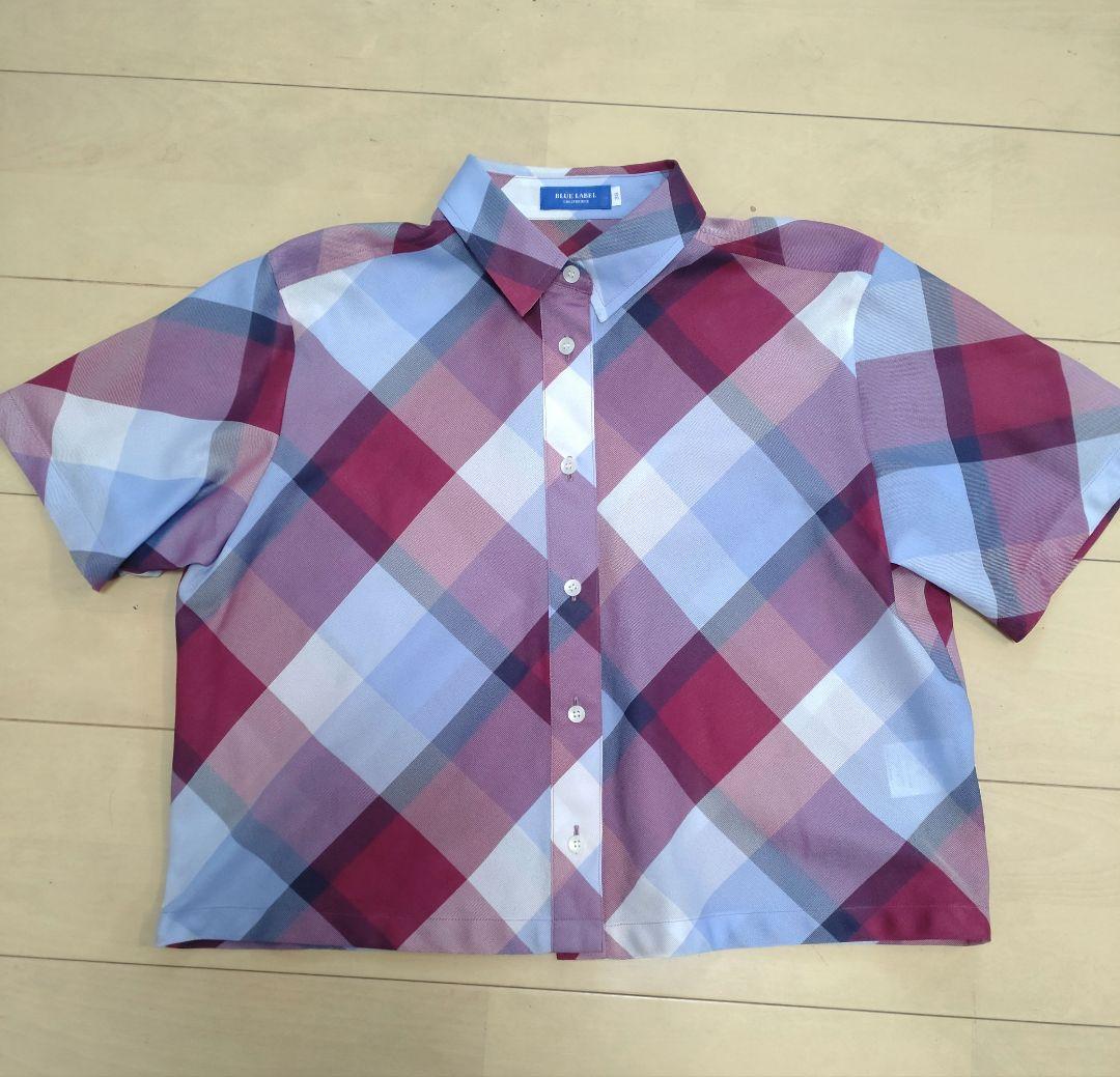 BLUE LABEL チェック柄 半袖シャツ サイズ38