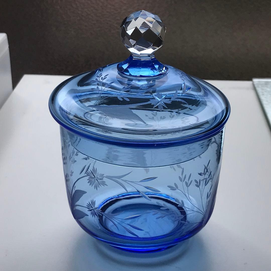 優しいお花★オールドサンルイSt Louisボンボニエール♡ジャポニズム♡菓子器