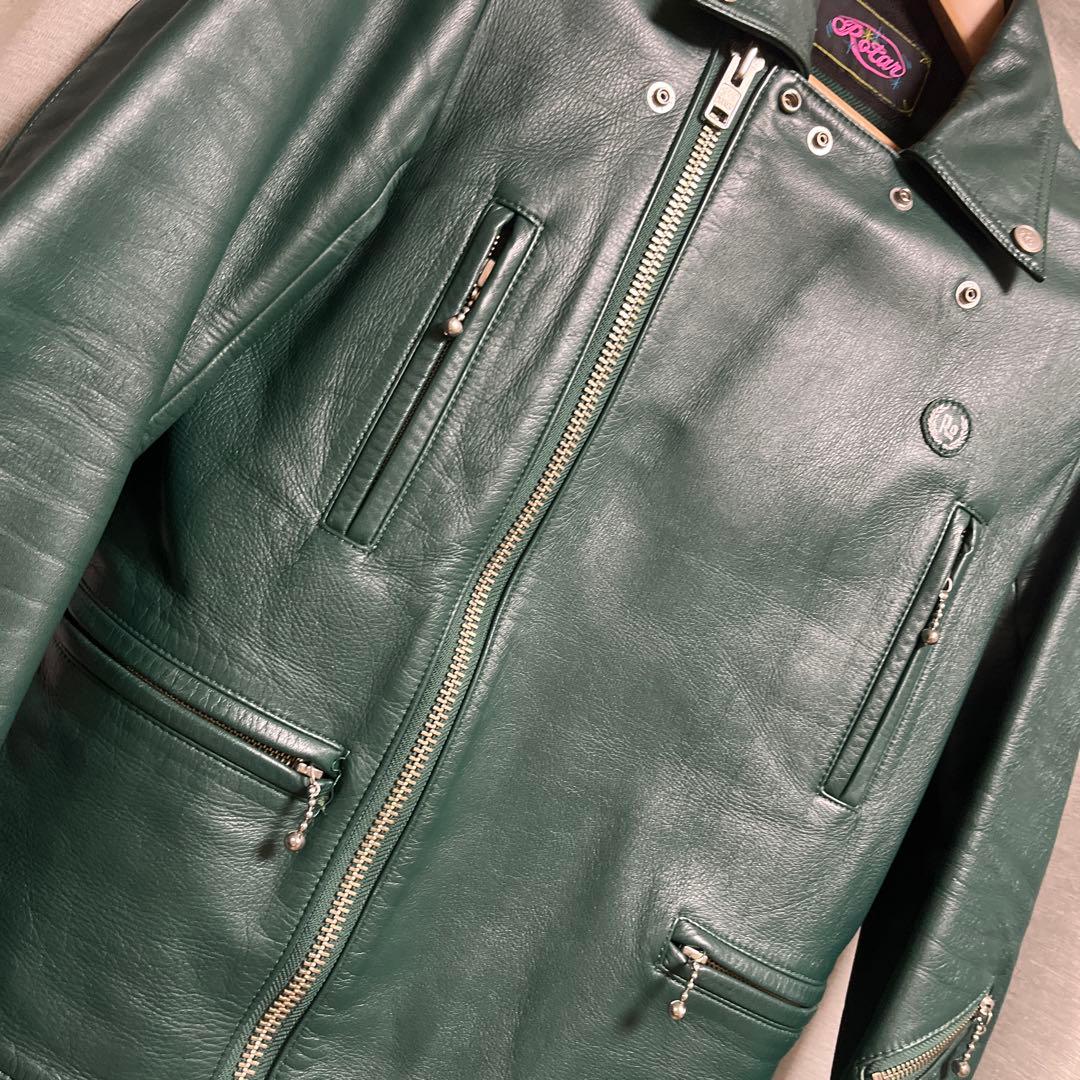 そ*ら様 rotar ローター ライダース グリーン　Mレザー 牛革