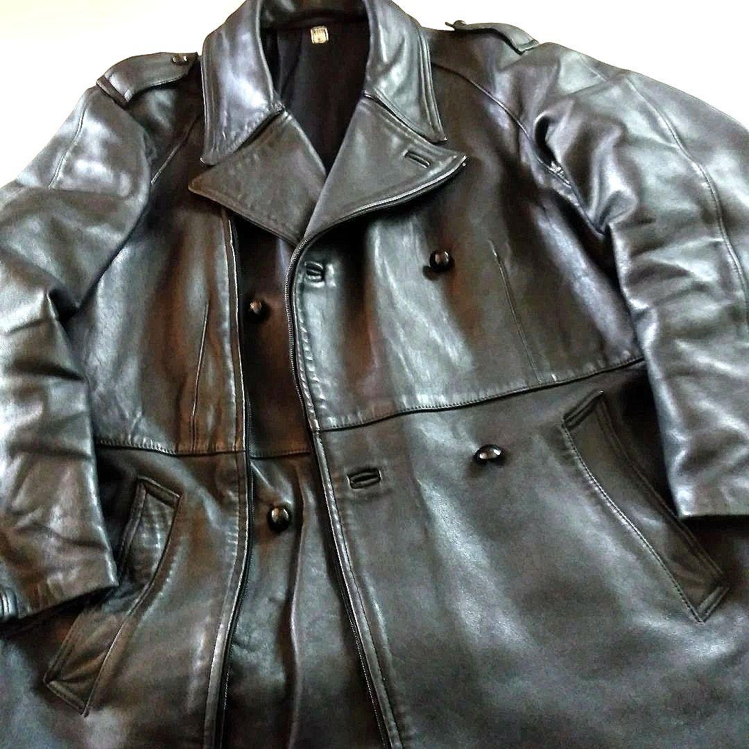 90s Vintage フランス軍 モーターサイクルジャケット レザージャケット