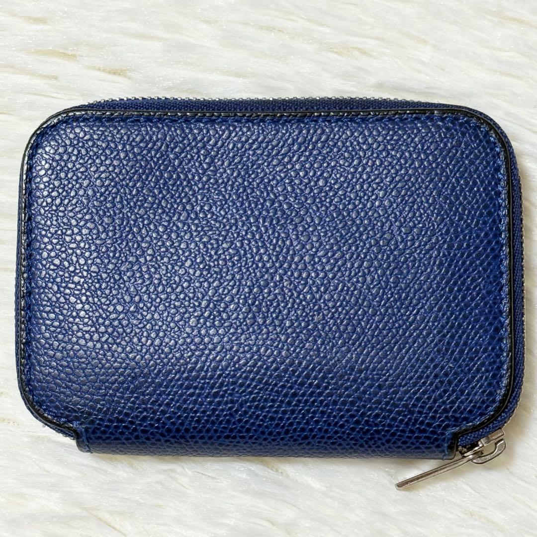 【美品】Valextra ヴァレクストラ ラウンドジップ ミニウォレット レザー