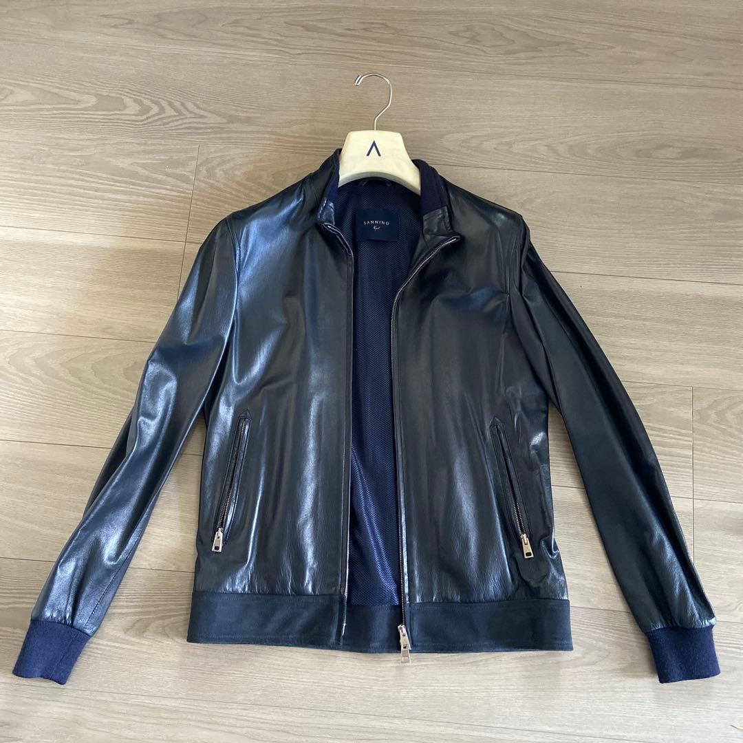 【美品】SANNINO レザーブルゾン