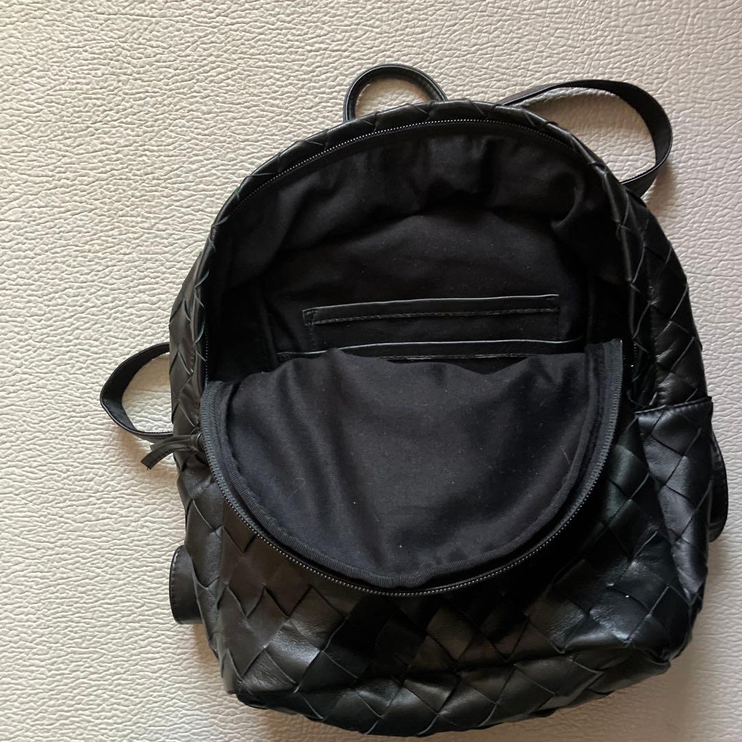 本革メッシュリュック　ブラック　ハルメク