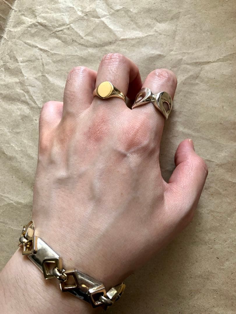 希少品 vintage 英国製 9K シグネットリング 15号程