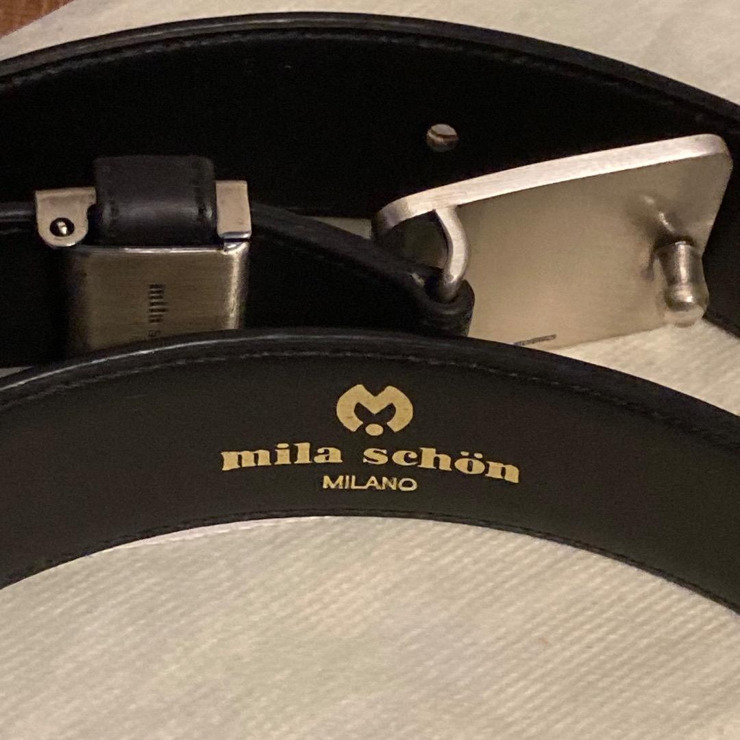 未使用タグ付き mila schon シルバー925 バックル 革ベルト