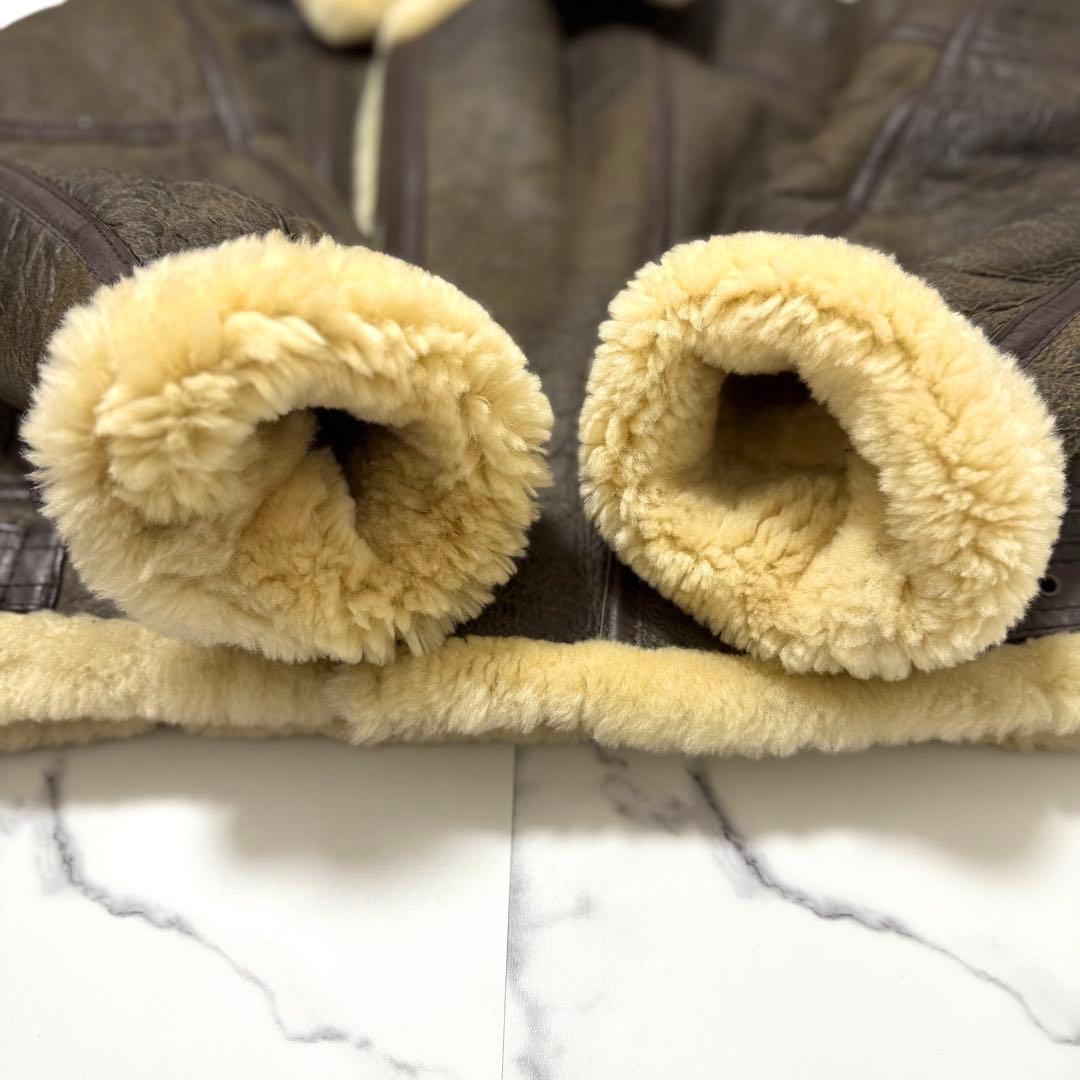 希少 L 相当 B-3 フライトジャケット ムートン コート ボア 極暖 肉厚