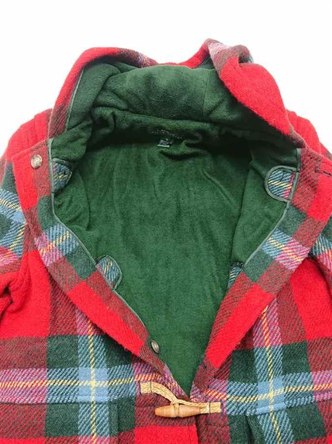 ◎ローレン ラルフローレン ダッフルコート レッド チェック柄 レディース M
