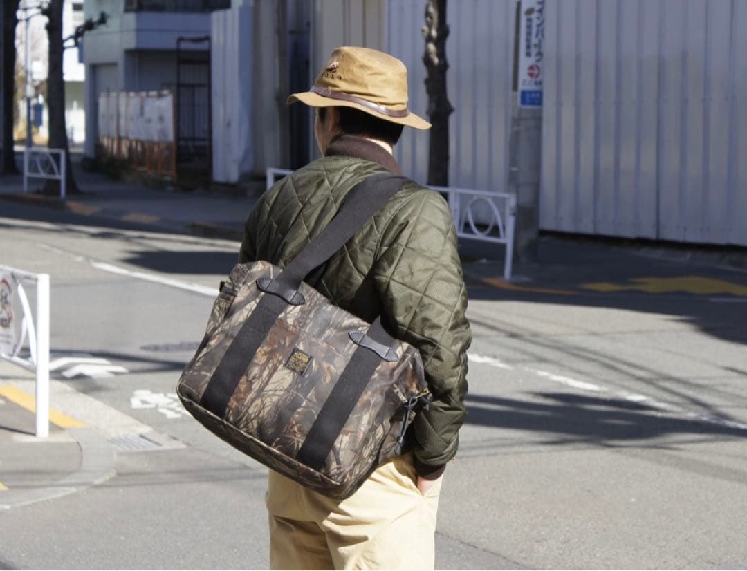 フィルソン ティン クロス トート バッグ + ジッパー Hardwoods