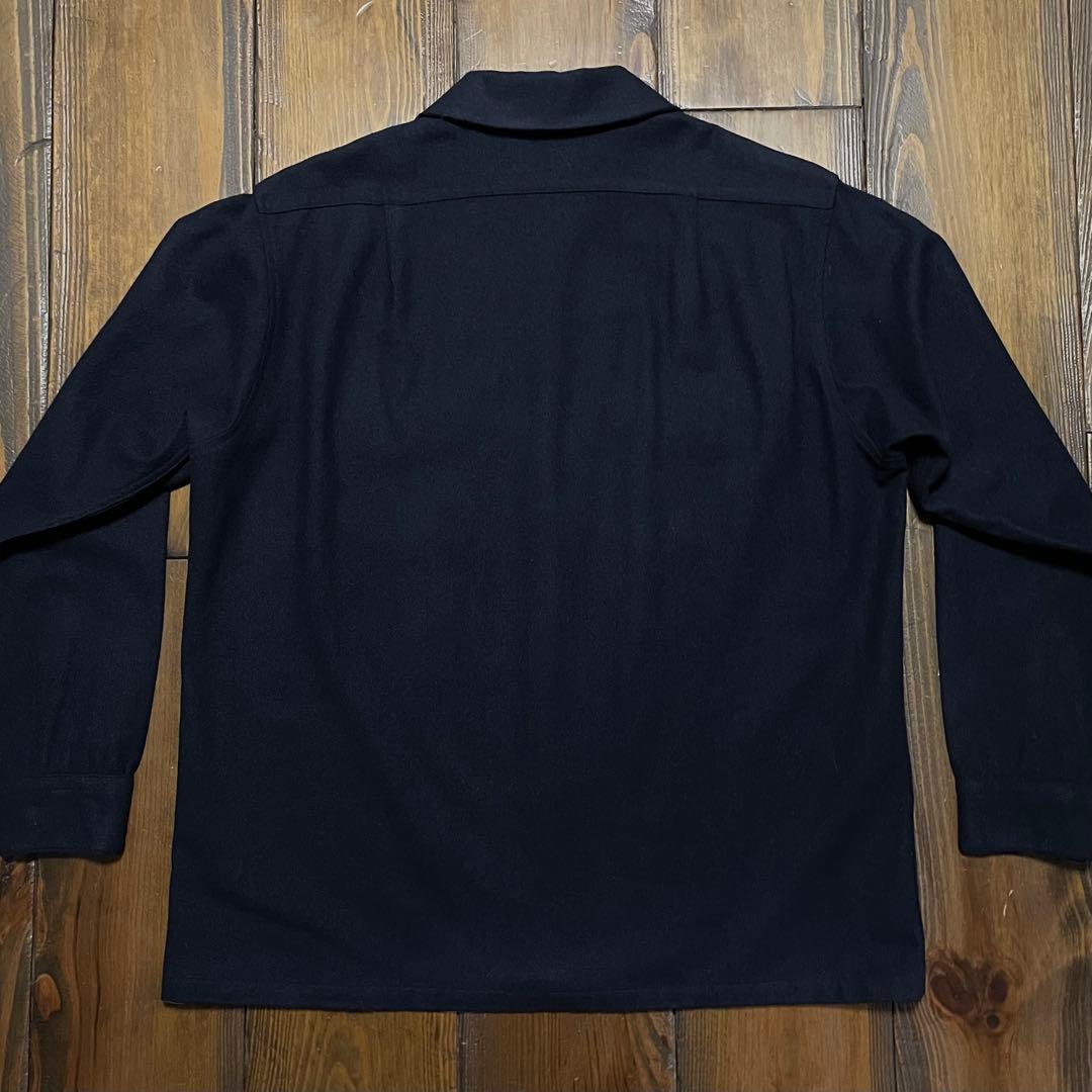 60s PENDLETON Board Shirtダークネイビー無地　美品　希少