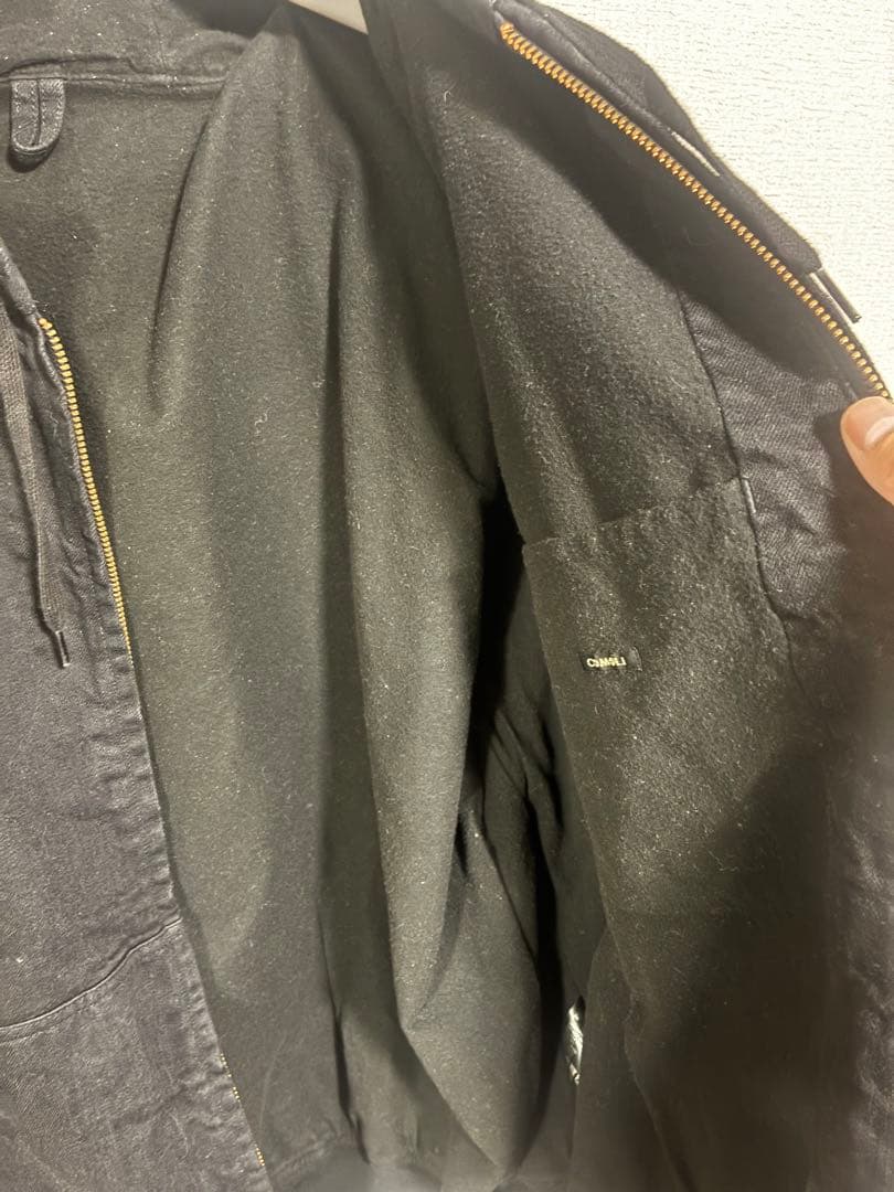 ジャケット・アウター COMOLI 25AW BLACK DENIM ZIP PARKA