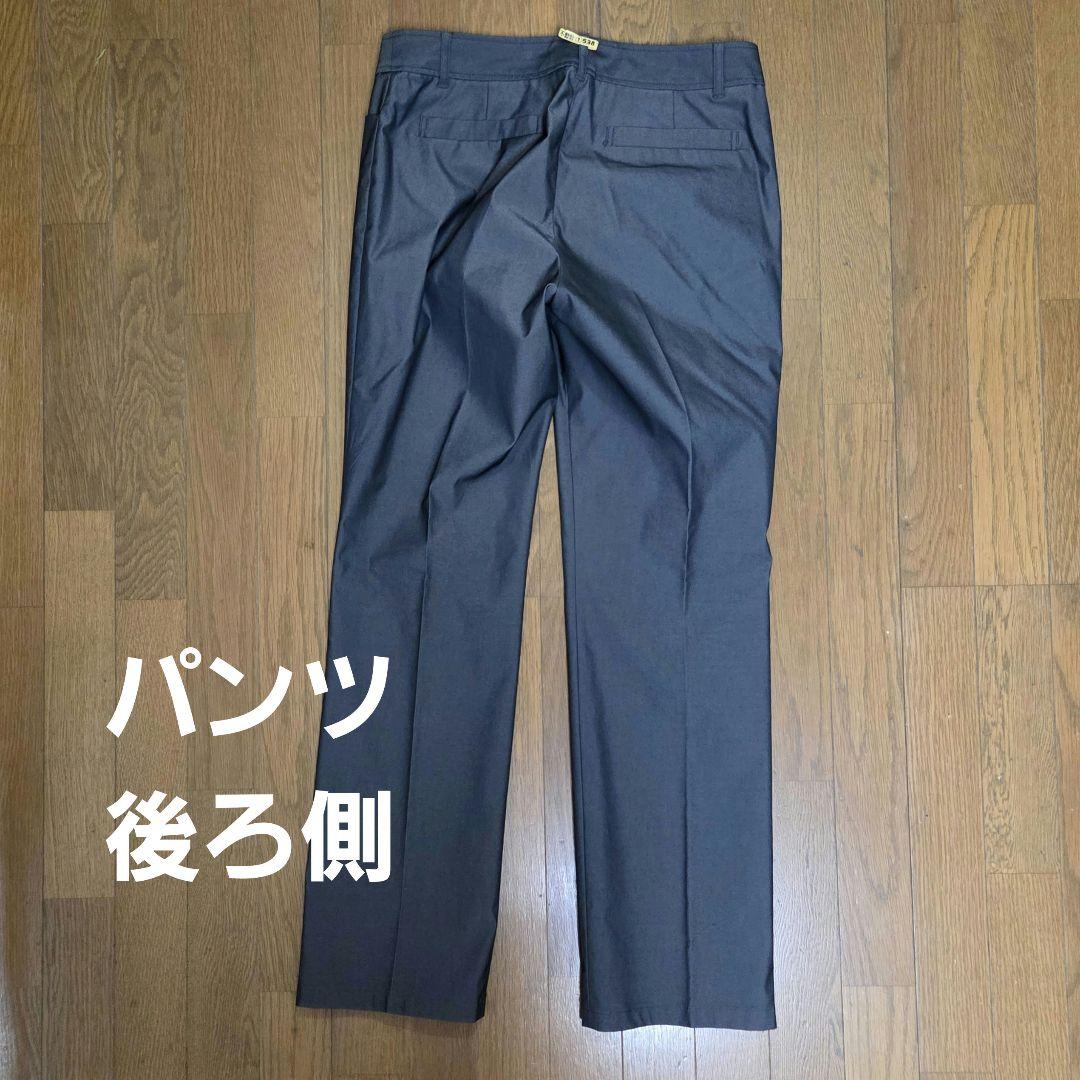 グレーパンツスーツ パイピング付き