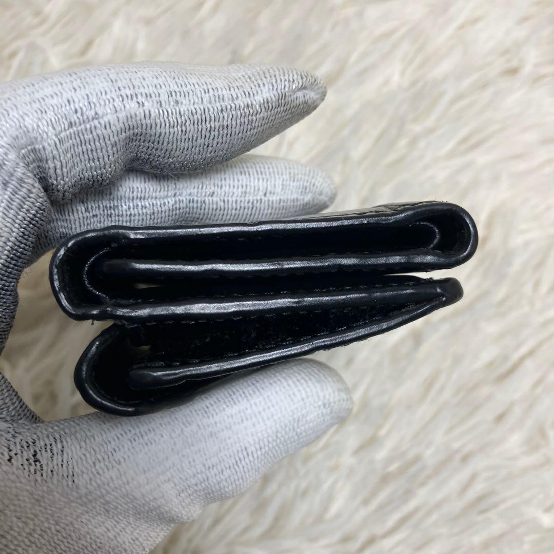 【美品】 バレンシアガ ペーパーウォレット クロコ型押し