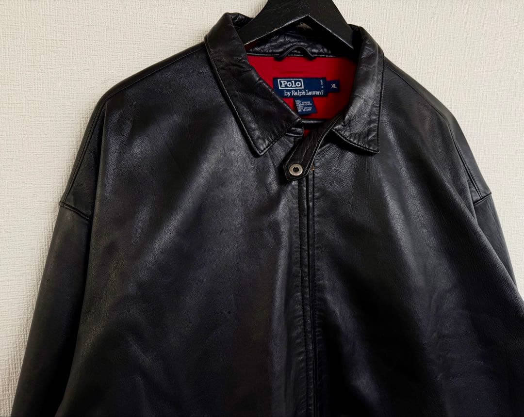 スペシャル ポニー無 90s ラルフローレン レザー ジャケット XL ブラック
