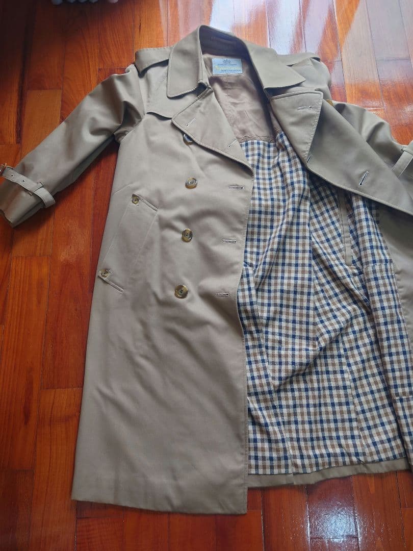 【定番名品】Aquascutum アクアスキュータム トレンチ ベージュ 80s