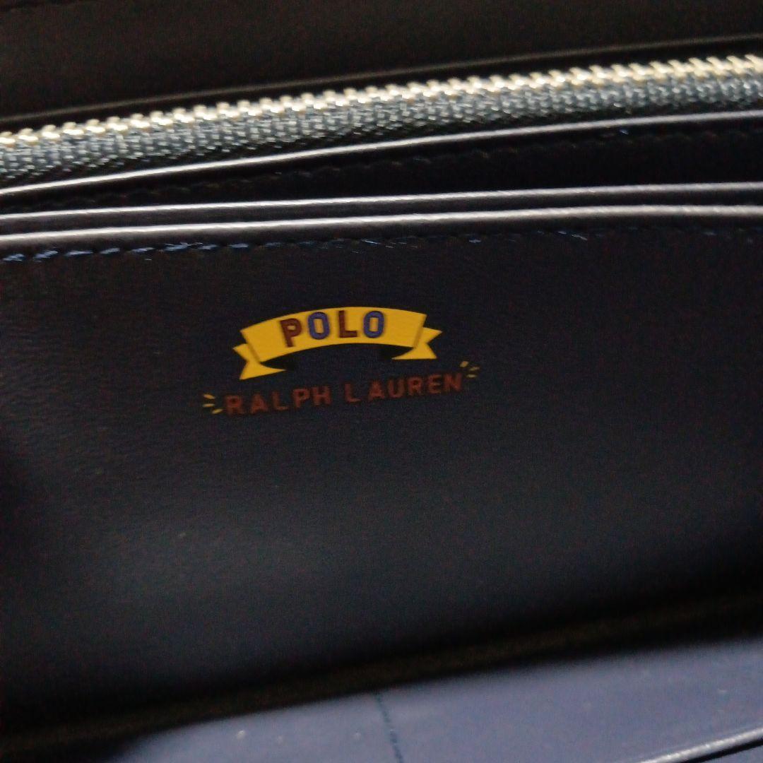 POLO RALPH LAUREN 長財布 紺色　本革　動物プリント　未使用品