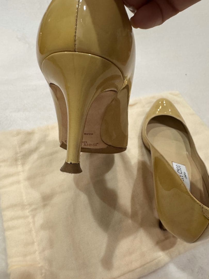 JIMMY CHOO24.0cm パンプス ベージュ エナメル