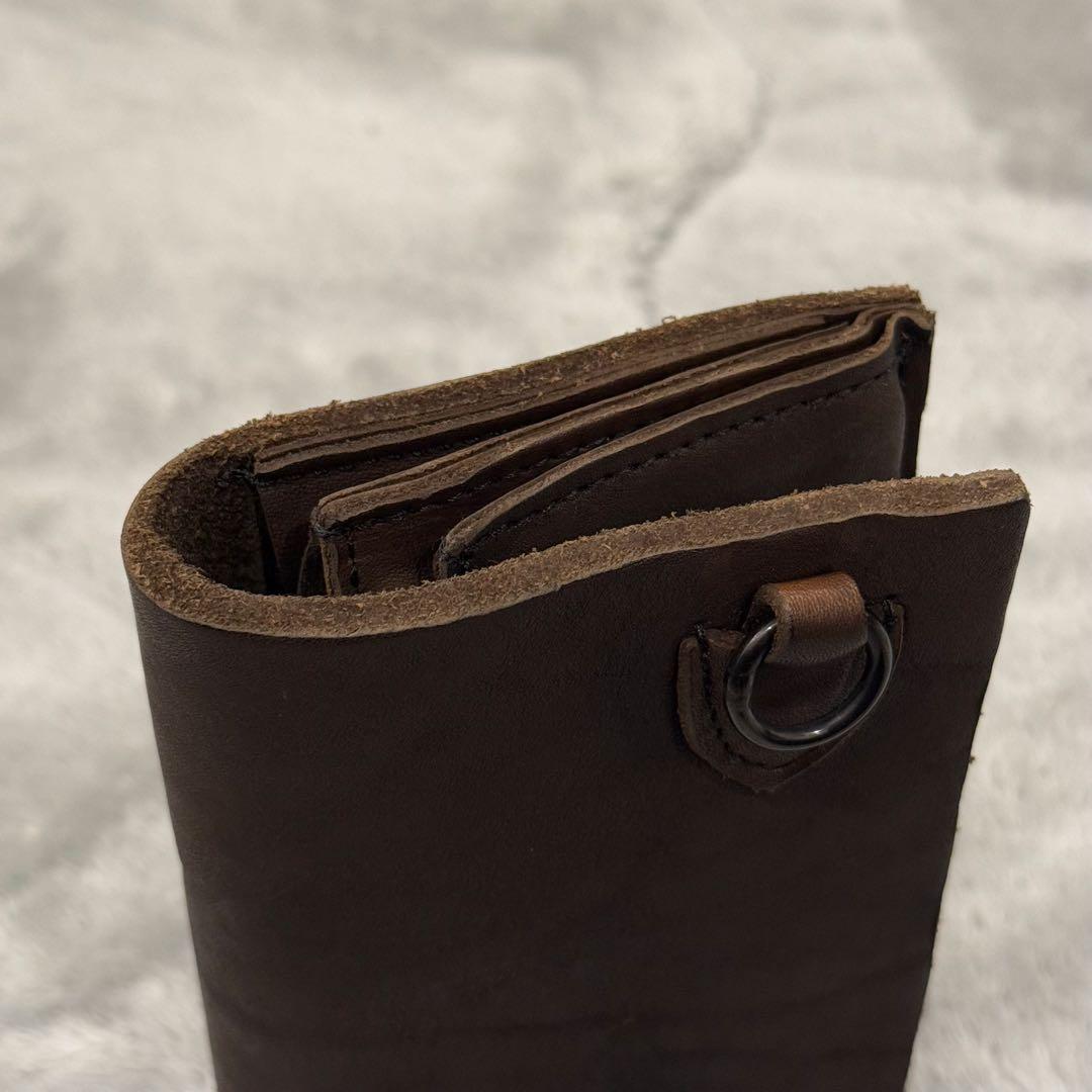 ⭐️未使用級⭐️　イサムカタヤマ　バックラッシュ　二つ折り財布　ブラウン　レザー
