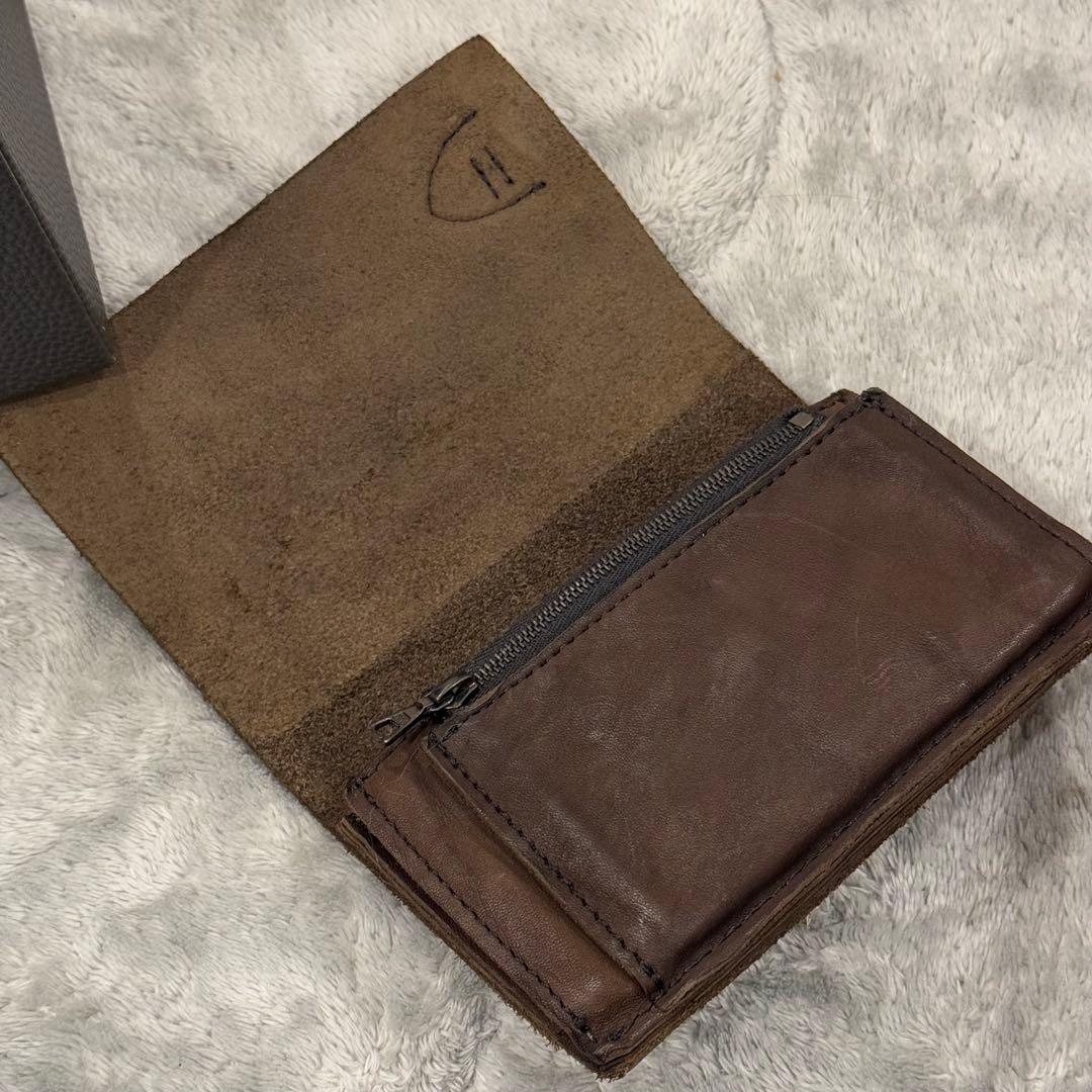 ⭐️未使用級⭐️　イサムカタヤマ　バックラッシュ　二つ折り財布　ブラウン　レザー