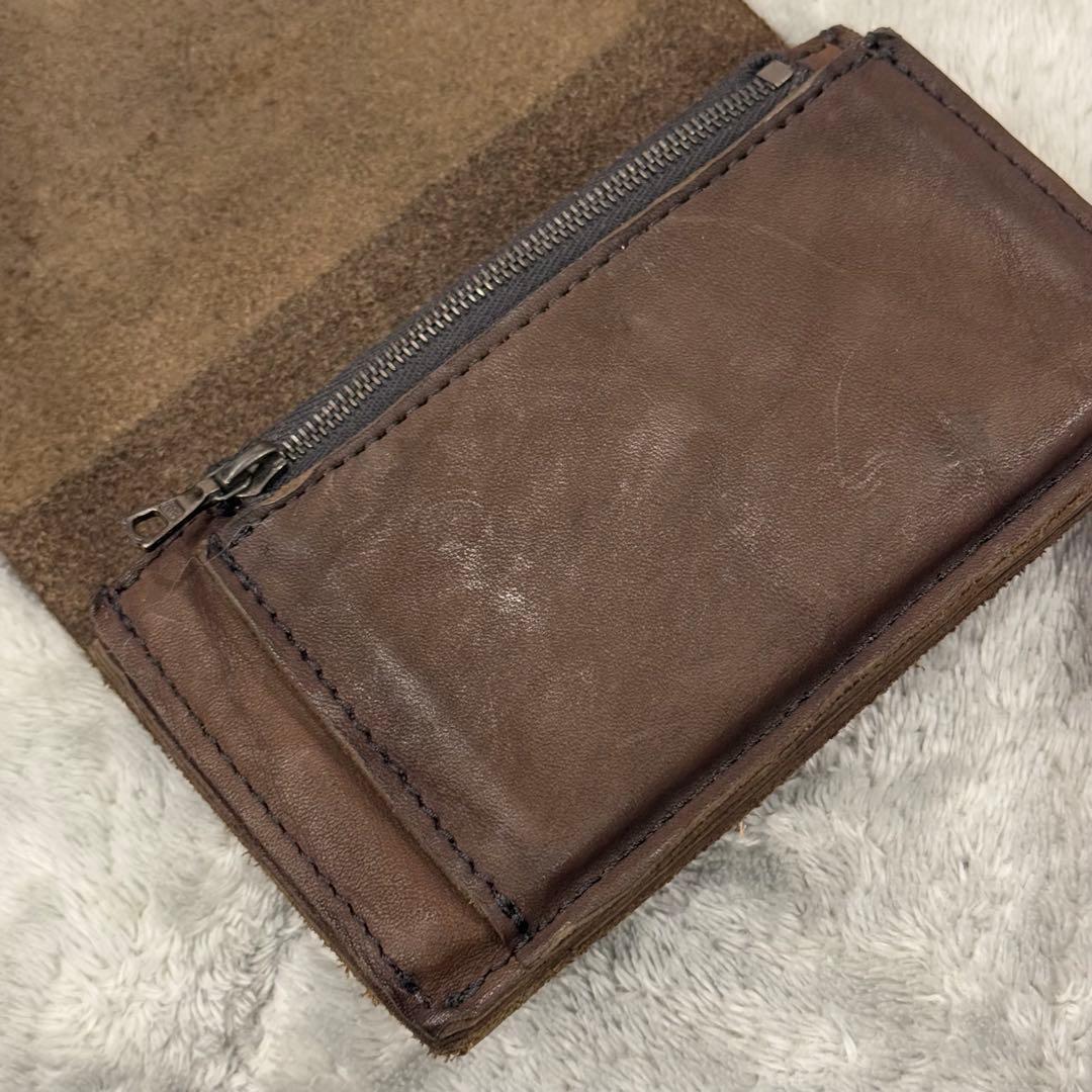 ⭐️未使用級⭐️　イサムカタヤマ　バックラッシュ　二つ折り財布　ブラウン　レザー