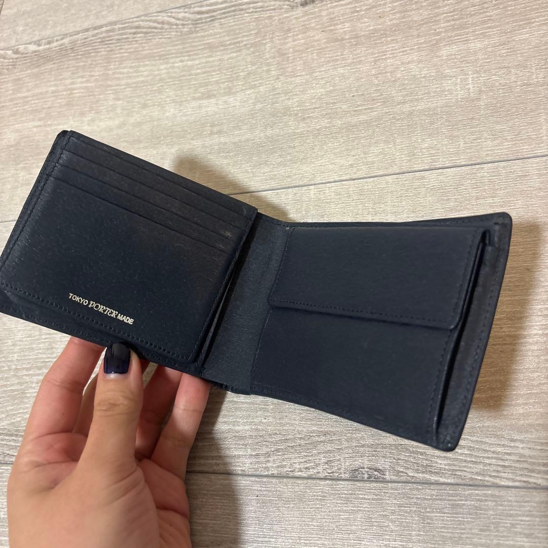 【新品】ポーター　ネイビー　二つ折り財布　PORTER