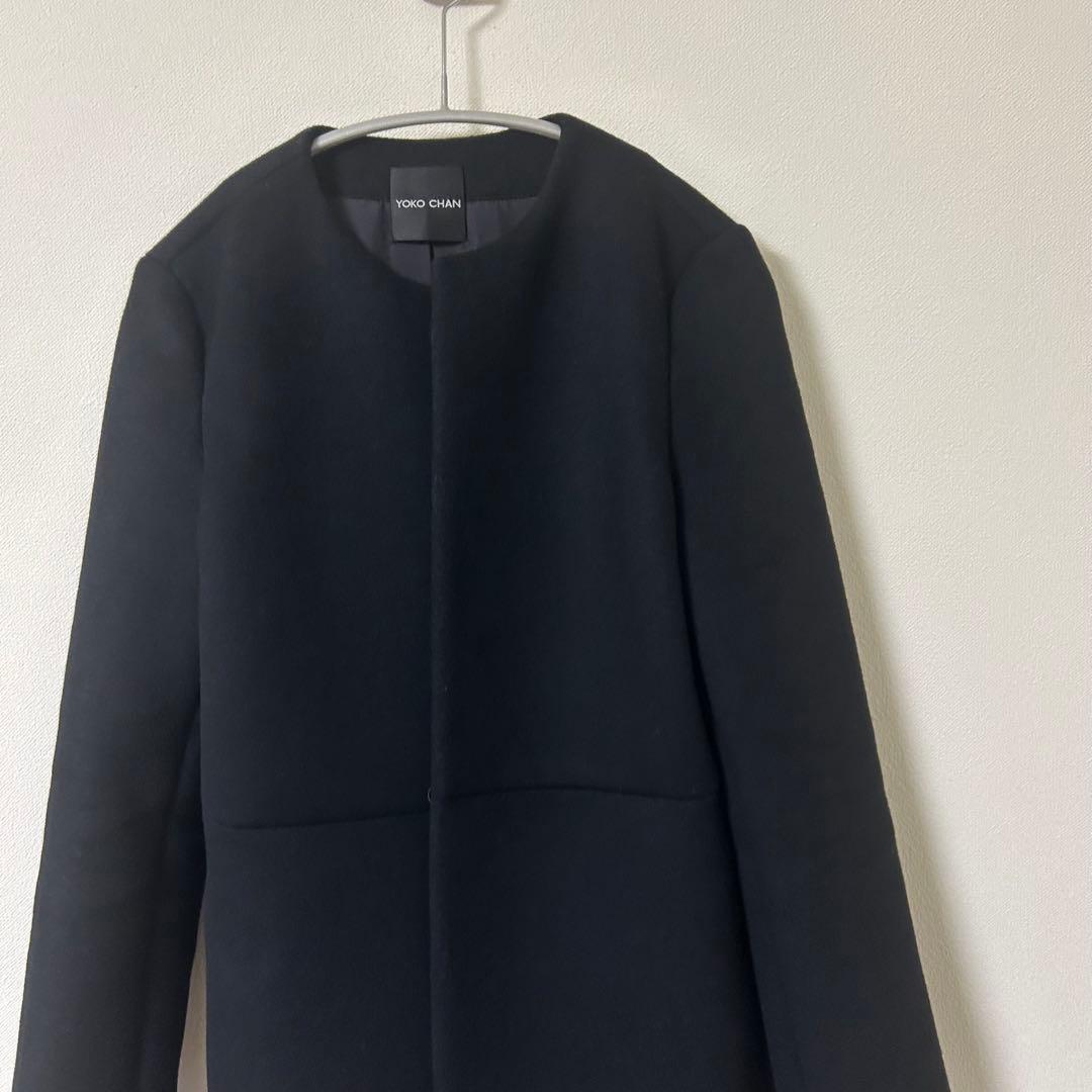 【美品】YOKO CHAN ヨーコチャン 日本製 ノーカラーコート 38 M