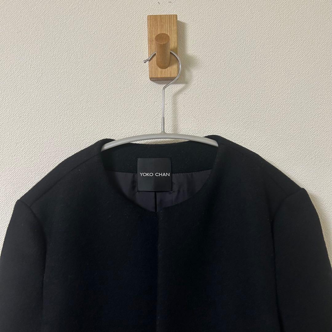 【美品】YOKO CHAN ヨーコチャン 日本製 ノーカラーコート 38 M