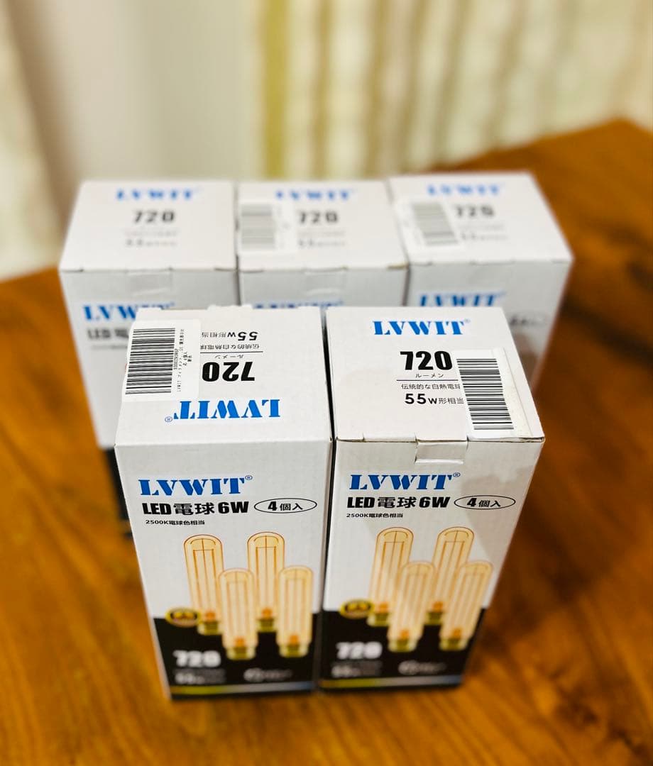 LVWIT LED電球 E26口金 720LM 6W 55W形相当 調光器非対応