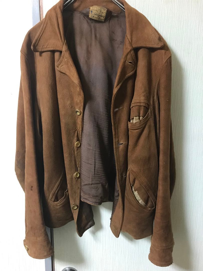 40s BLOCK BILT ヌバック レザージャケット ライダース コサック