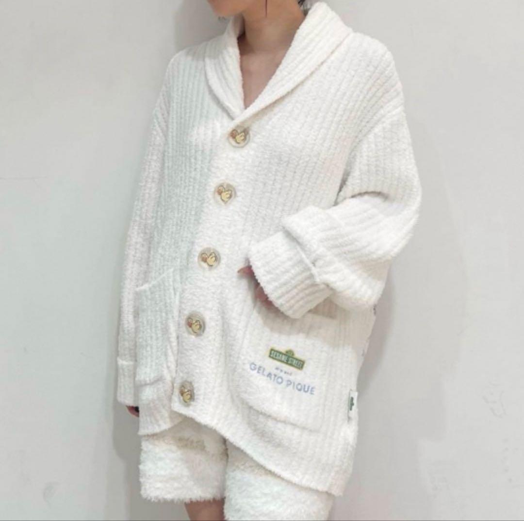 新品 ジェラートピケ セサミストリートカーディガンM〜L 訳あり