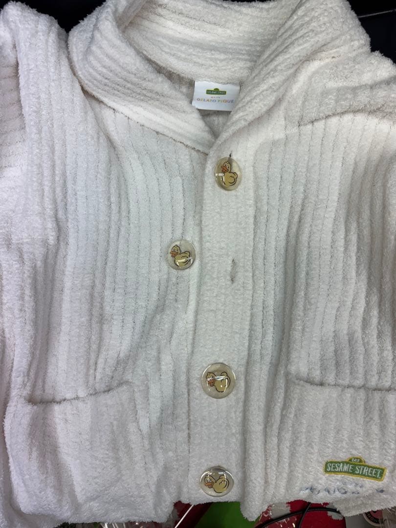 新品 ジェラートピケ セサミストリートカーディガンM〜L 訳あり