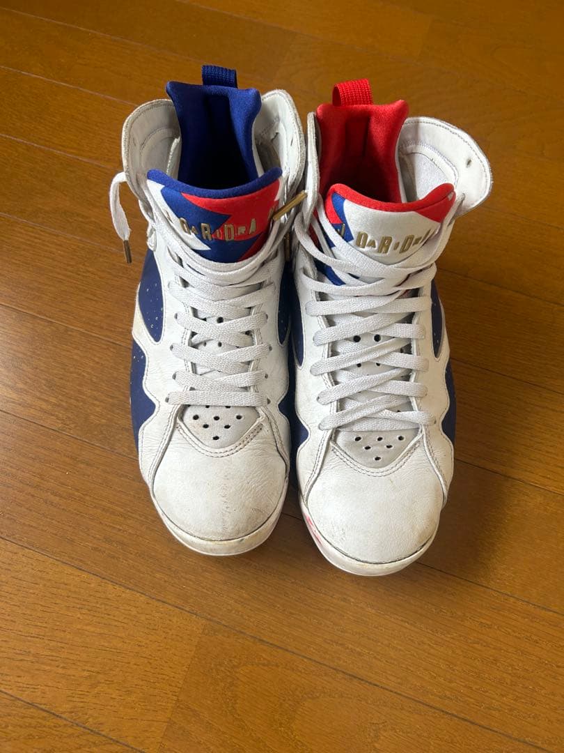 F*K様 Air Jordan 7 スニーカー ホワイト/ネイビー/レッド