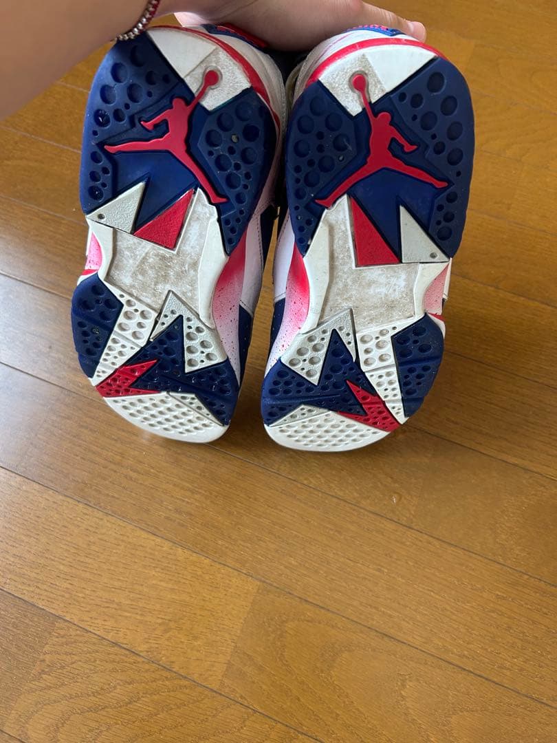F*K様 Air Jordan 7 スニーカー ホワイト/ネイビー/レッド