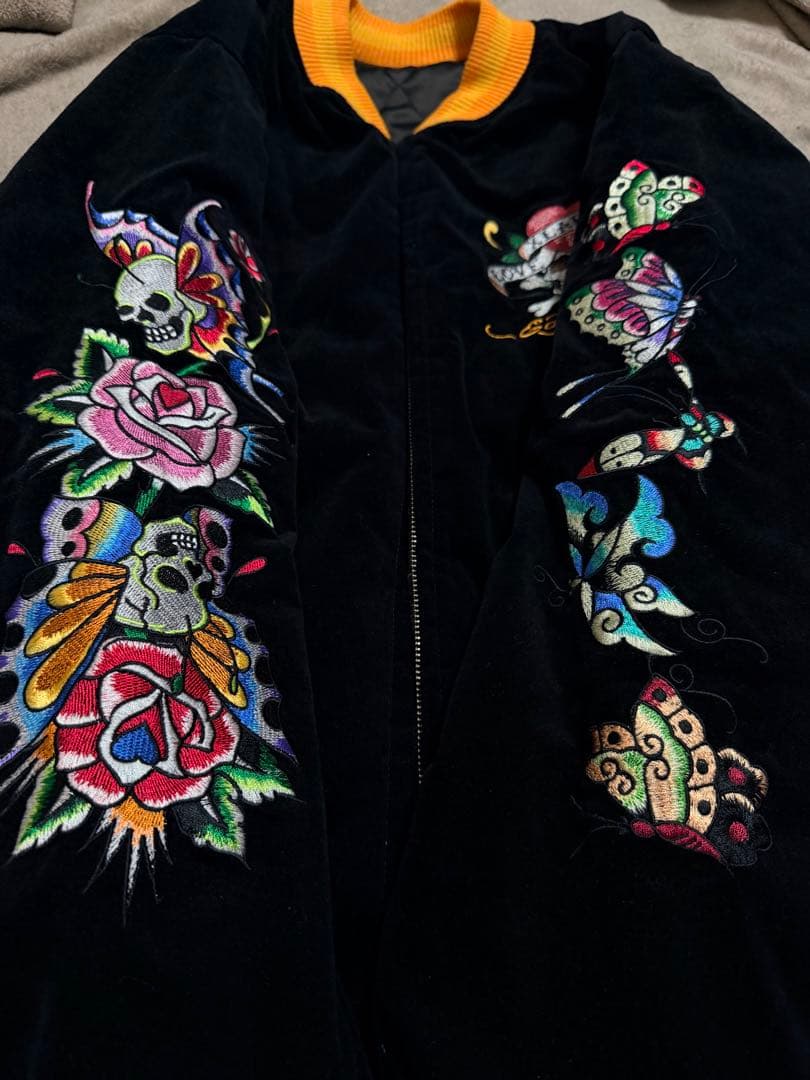 ２面用 Ed Hardy XLARGE 別珍 日本限定 スカジャン unisex