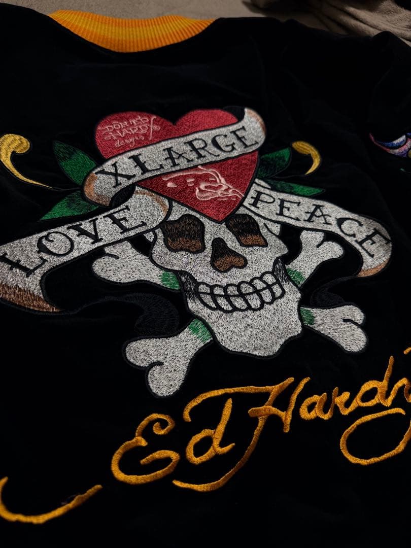 ２面用 Ed Hardy XLARGE 別珍 日本限定 スカジャン unisex