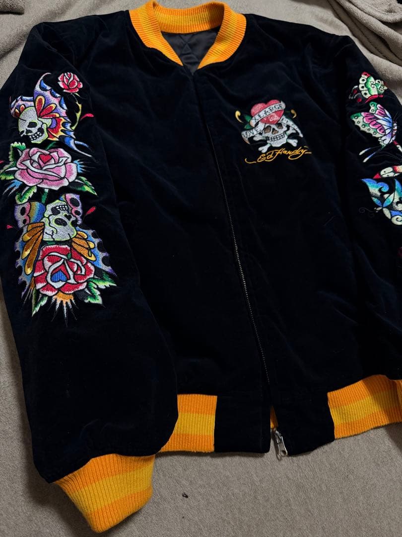 ２面用 Ed Hardy XLARGE 別珍 日本限定 スカジャン unisex