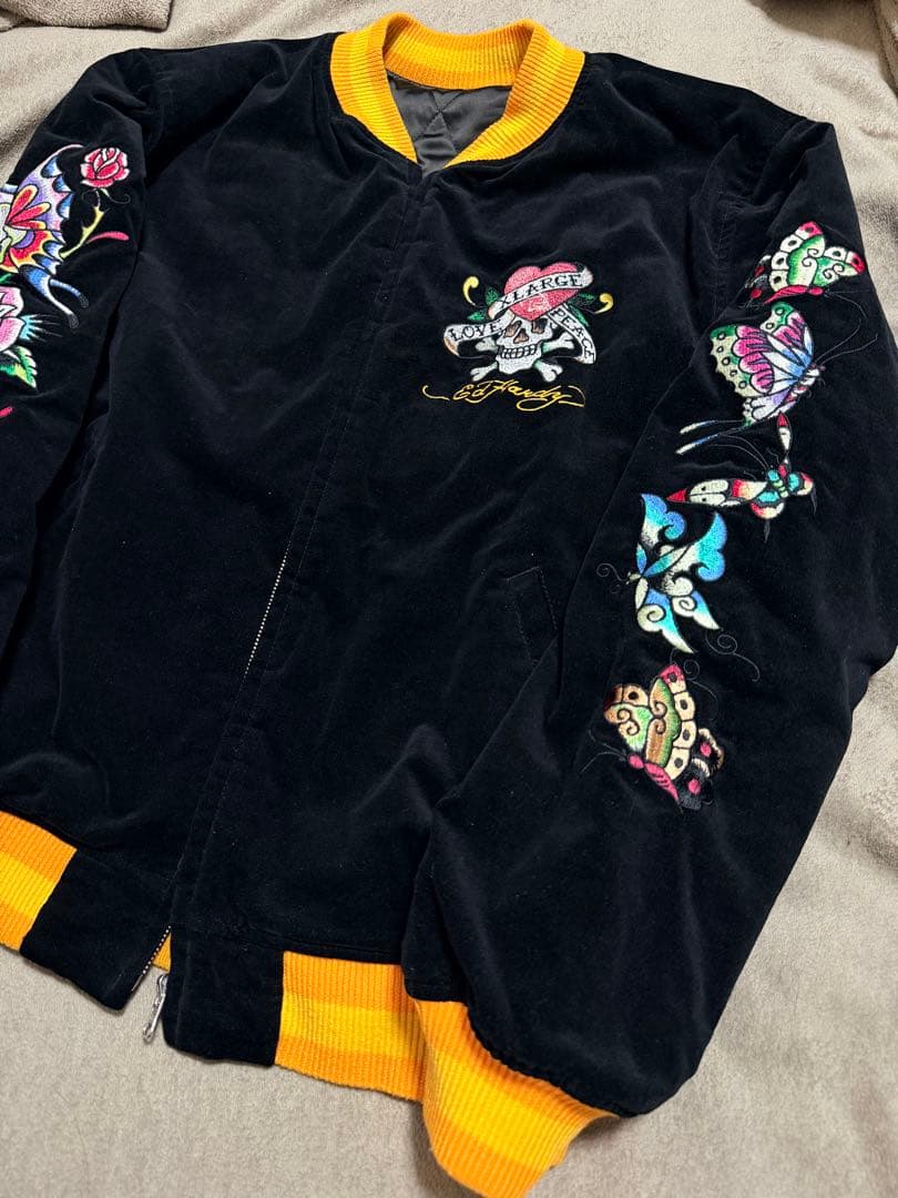 ２面用 Ed Hardy XLARGE 別珍 日本限定 スカジャン unisex