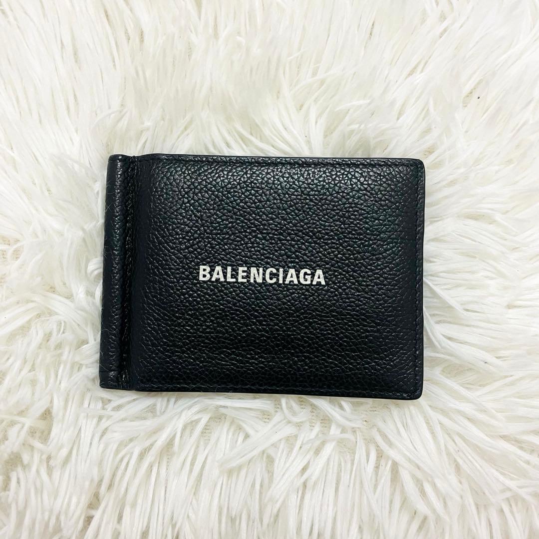 極美✨付属完備✨BALENCIAGA マネークリップ レザー エブリデイ 黒
