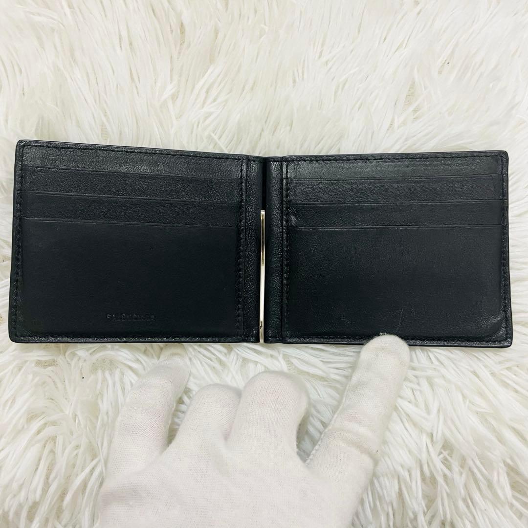 極美✨付属完備✨BALENCIAGA マネークリップ レザー エブリデイ 黒