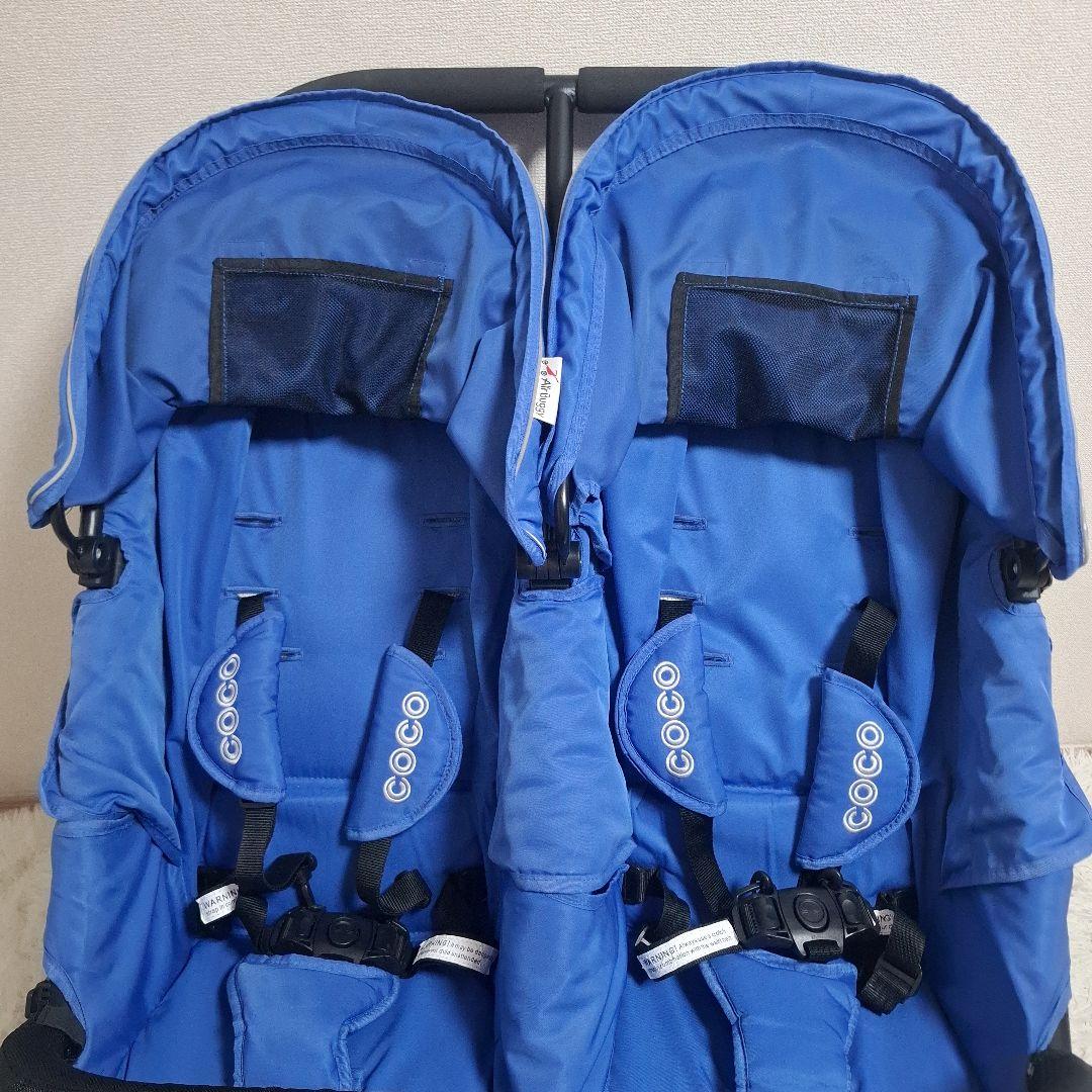 【極美品】エアバギー ココ ダブル 2人乗り ベビーカー マリンブルー