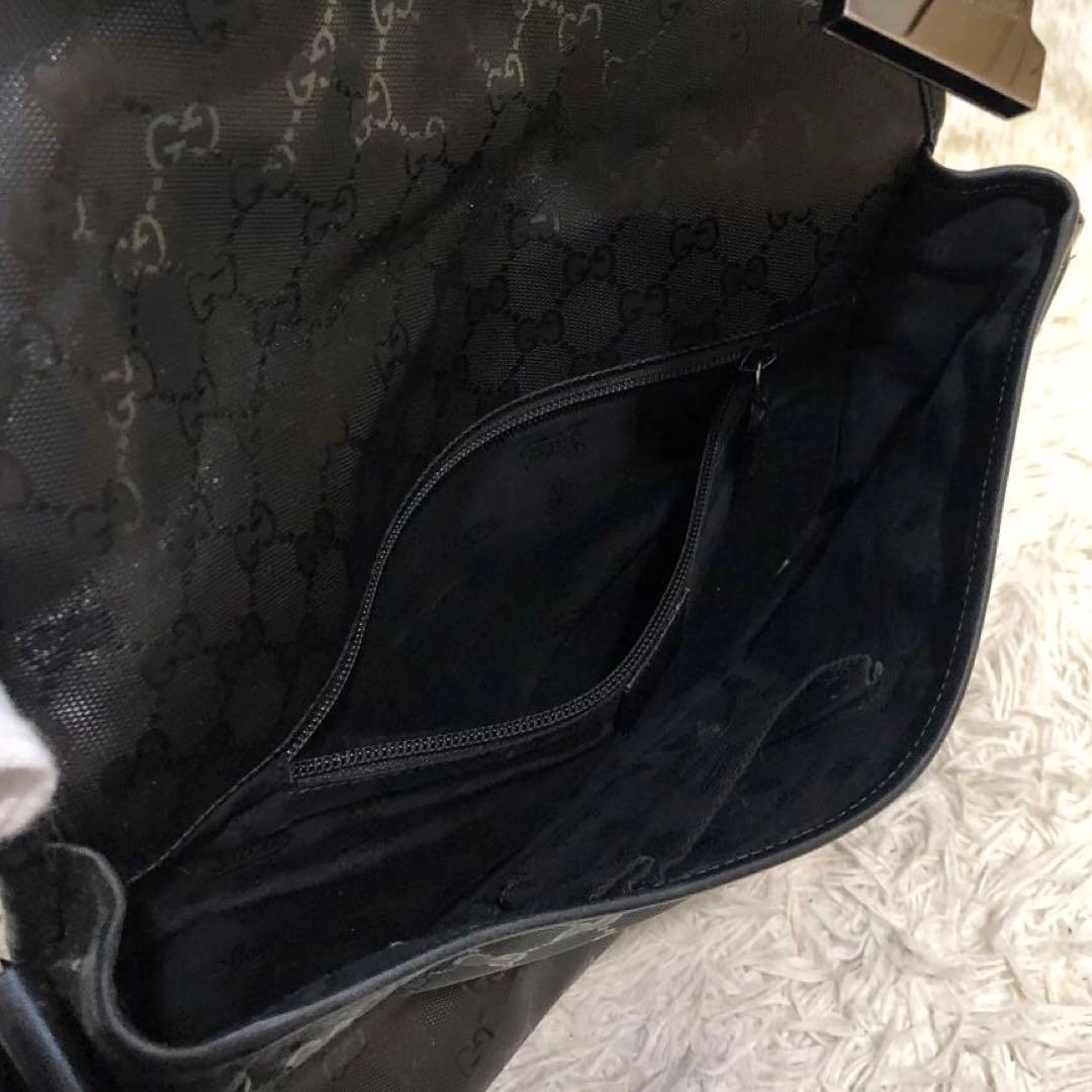 極美品✨グッチ GUCCI メッセンジャーバッグ ショルダーバッグ　ブラック