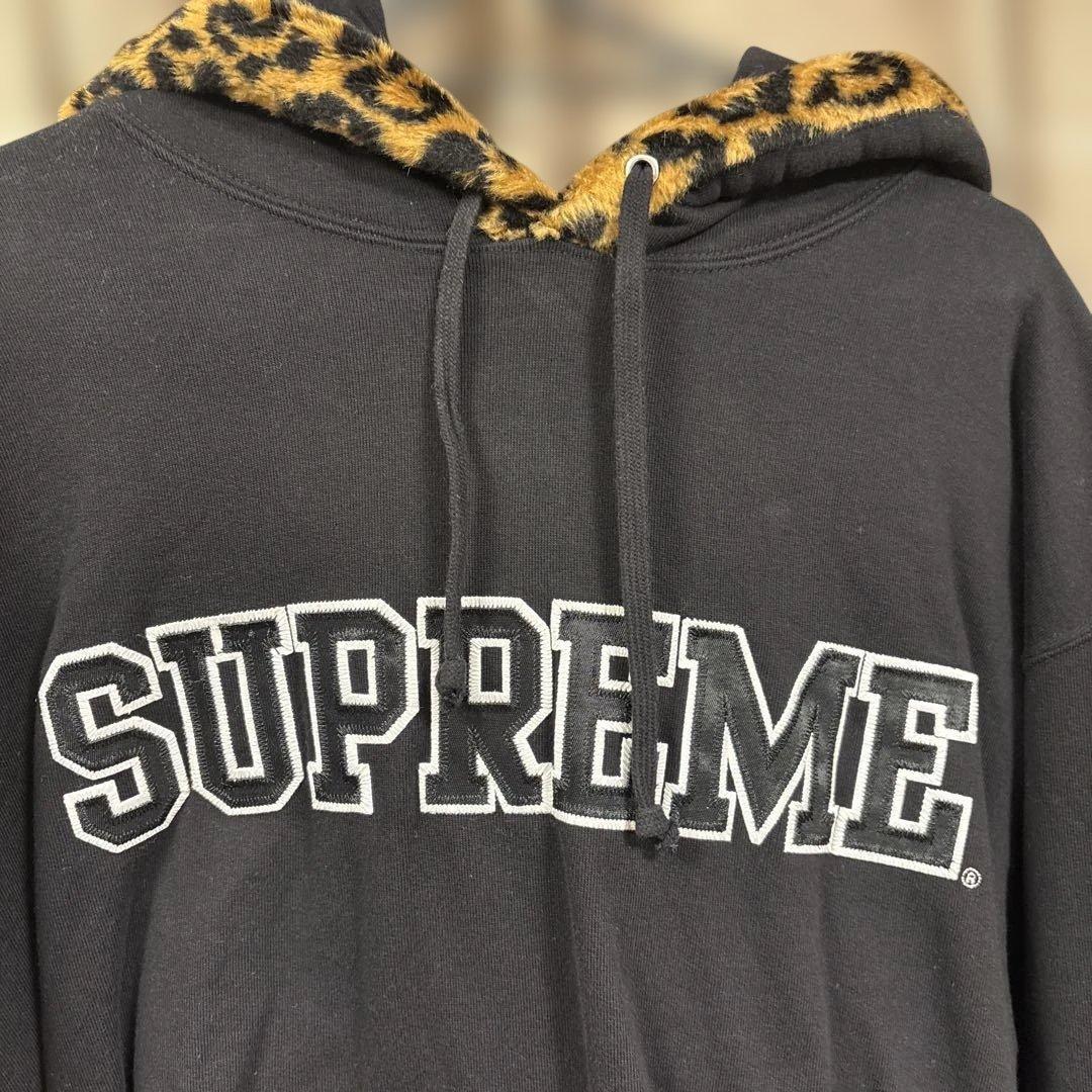 m*u様 Supreme Leopard Trim Hooded Sweatsh
