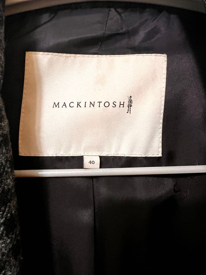 美品MACKINTOSH グレー系チェックロングコート