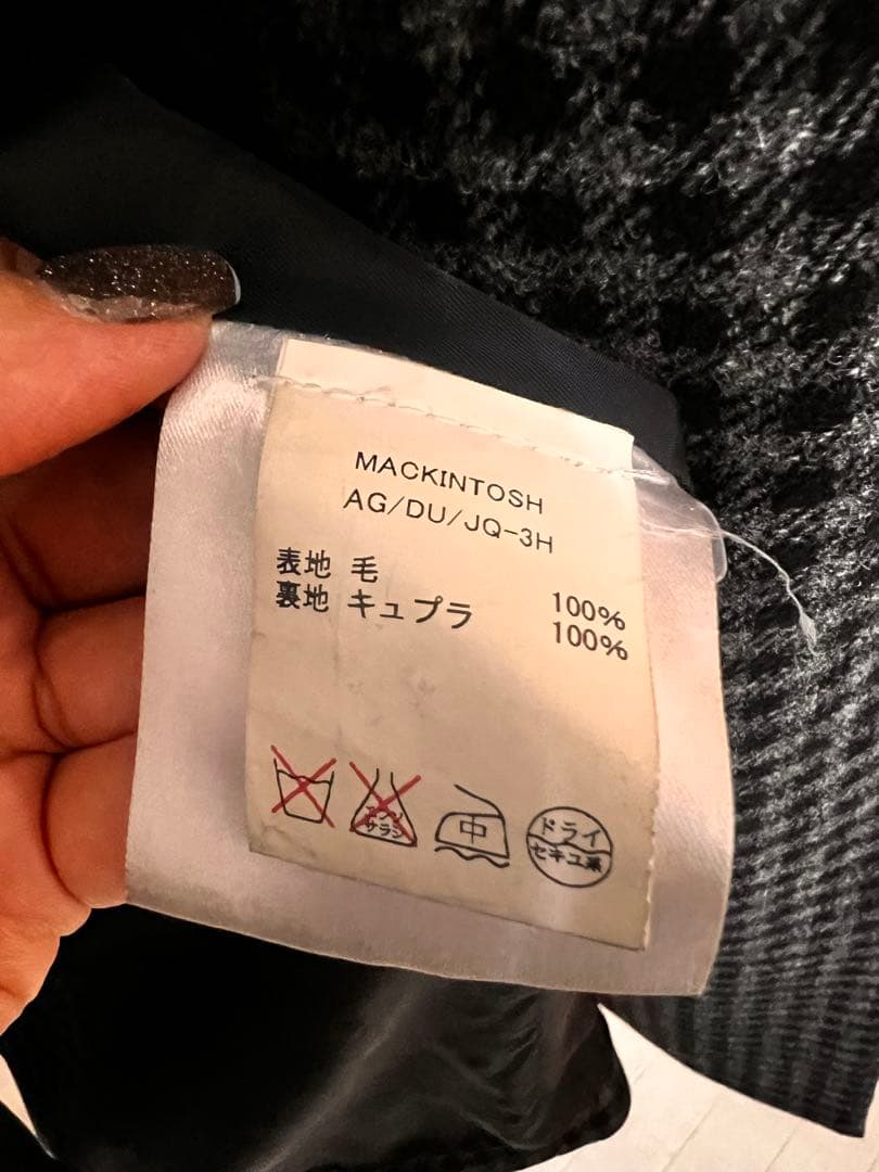 美品MACKINTOSH グレー系チェックロングコート