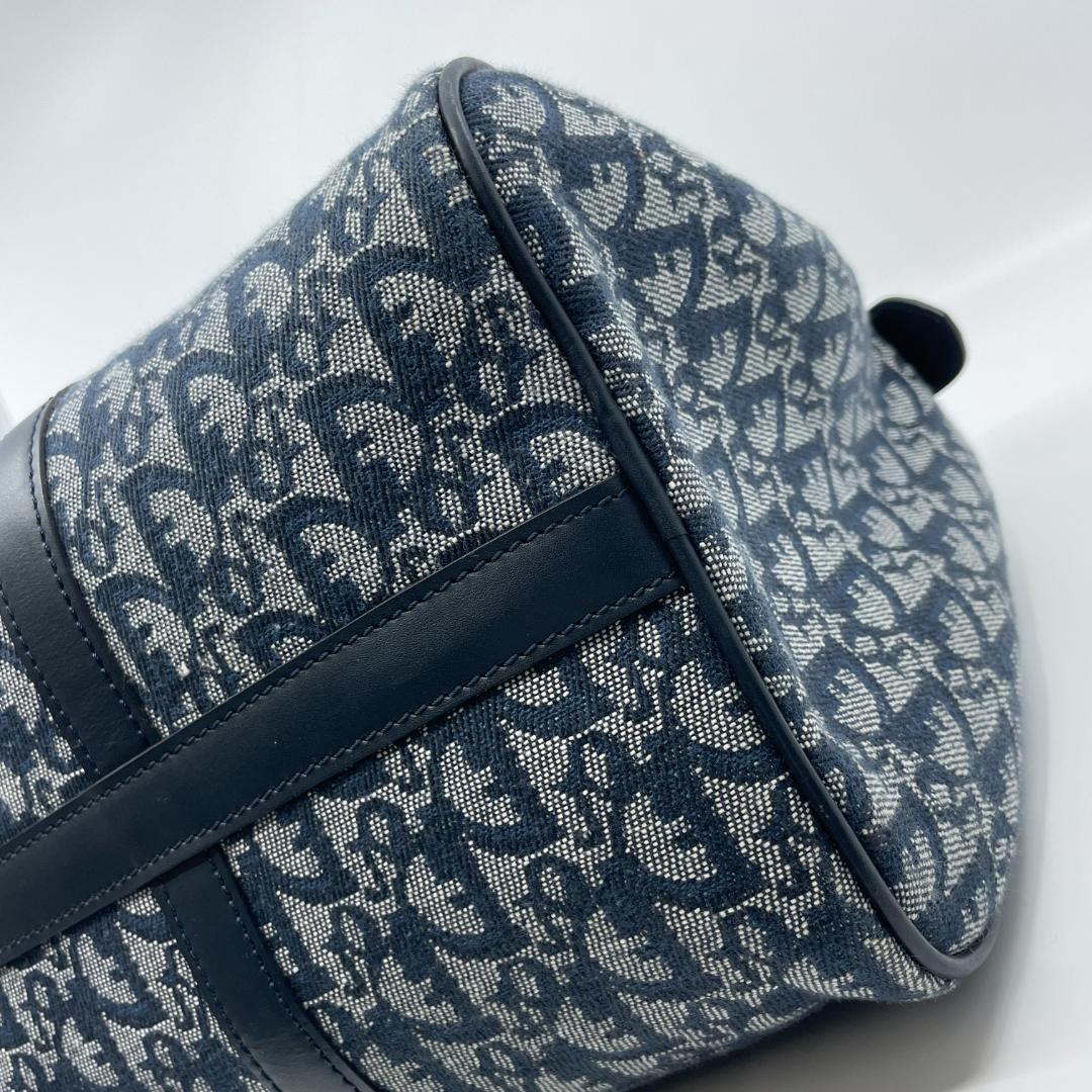 良品　Christian Dior トロッター　ミニボストン　D金具　ネイビー