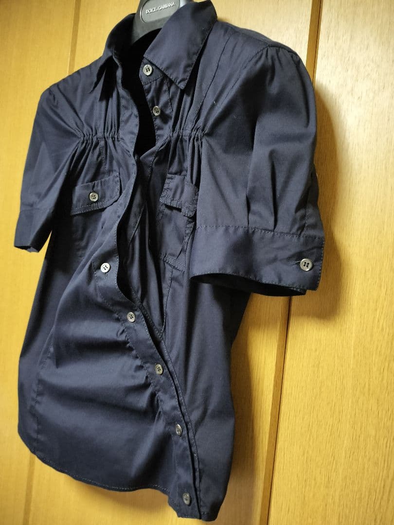 PRADA プラダネイビー 半袖シャツ 40