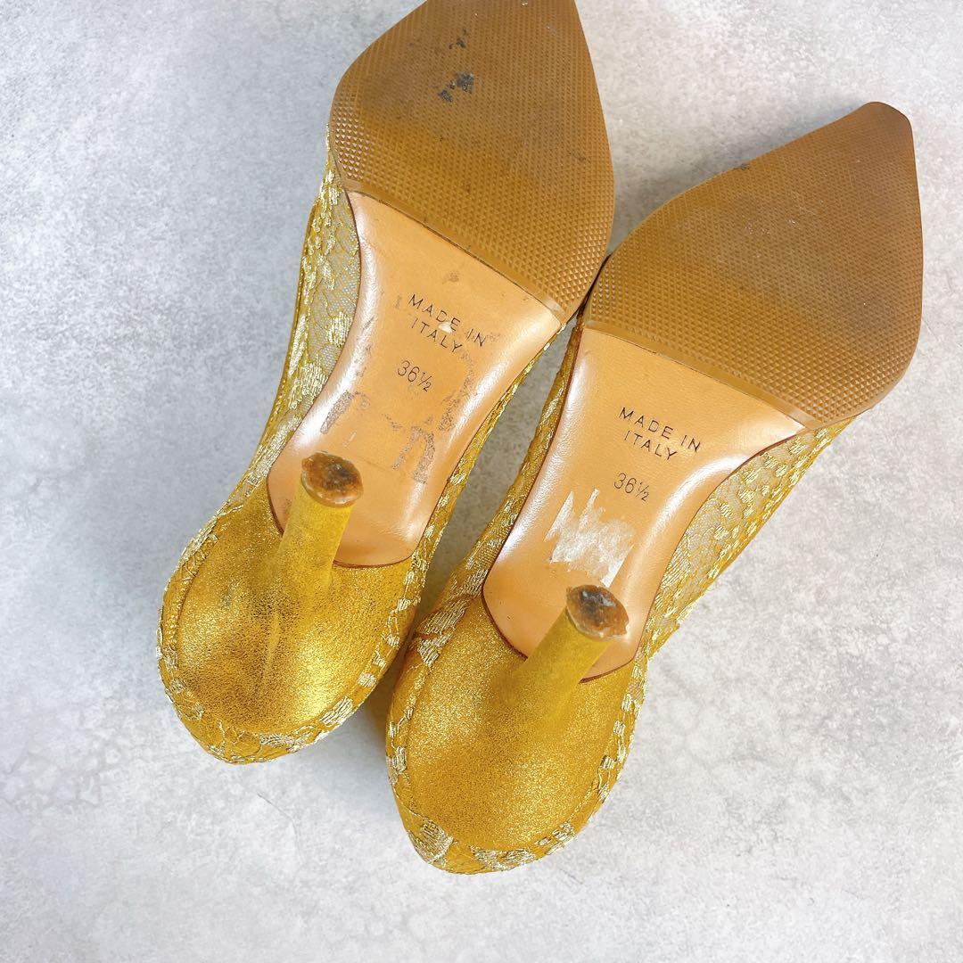 Rene’ Caovilla Gold Lace Pumps 36 1/2