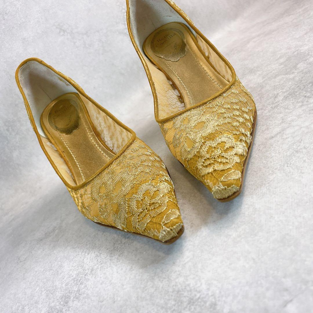 Rene’ Caovilla Gold Lace Pumps 36 1/2