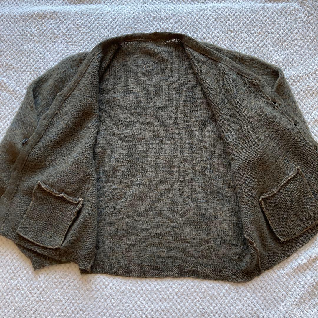 ビッグサイズ 60s モヘア カーディガン 毛足長 オリーブ campus XL